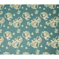 Green Cream Floral Rose Print Viscose Georgette Fabric Soft Lightweight Flowing Dressmaking Sewing Material Floral Grid Design Printed Fabric 110 Cms Width Made in India-D28218