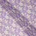 Purple White Floral Blossom Print Viscose Georgette Fabric Soft Lightweight Flowing Dressmaking Sewing Material Botanical Flower Printed Fabric 110 Cms Width Made in India-D28217