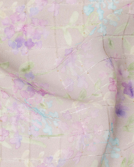 Beige Pastel Floral Botanical Print Viscose Georgette Fabric Soft Lightweight Flowing Dressmaking Sewing Material Delicate Floral Printed Fabric 110 Cms Width Made in India-D28229