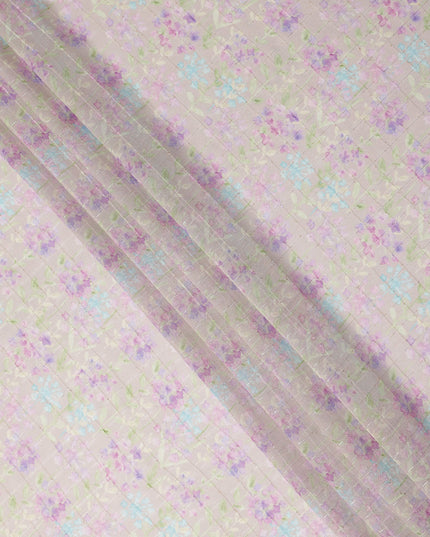 Beige Pastel Floral Botanical Print Viscose Georgette Fabric Soft Lightweight Flowing Dressmaking Sewing Material Delicate Floral Printed Fabric 110 Cms Width Made in India-D28229