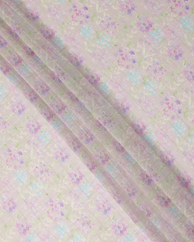 Beige Pastel Floral Botanical Print Viscose Georgette Fabric Soft Lightweight Flowing Dressmaking Sewing Material Delicate Floral Printed Fabric 110 Cms Width Made in India-D28229