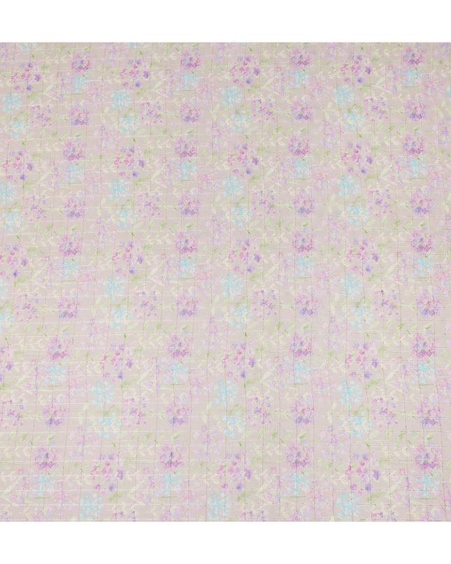 Beige Pastel Floral Botanical Print Viscose Georgette Fabric Soft Lightweight Flowing Dressmaking Sewing Material Delicate Floral Printed Fabric 110 Cms Width Made in India-D28229