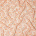 Beige Peach Paisley Floral Print Viscose Georgette Fabric Soft Lightweight Flowing Dressmaking Sewing Material Ornamental Paisley Printed Fabric 110 Cms Width Made in India-D28227