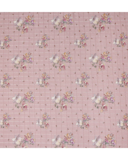 Dusty Rose Vintage Floral Bouquet Print Viscose Georgette Fabric Soft Lightweight Flowing Dressmaking Sewing Material Elegant Botanical Printed Fabric 110 Cms Width Made in India-D28237 - Regal Fabrics