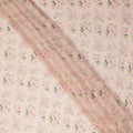 Beige Pink Delicate Floral Rose Bouquet Print Viscose Georgette Fabric Soft Lightweight Flowing Dressmaking Sewing Material Floral Grid Design Fabric 110 Cms Width Made in India-D28221