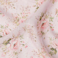 Pink Floral Bouquet Print Viscose Georgette Fabric Soft Lightweight Breathable Draping Material for Dresses Scarves Blouses Craft Sewing Fabric 110 Cms Width Made in India-D28215