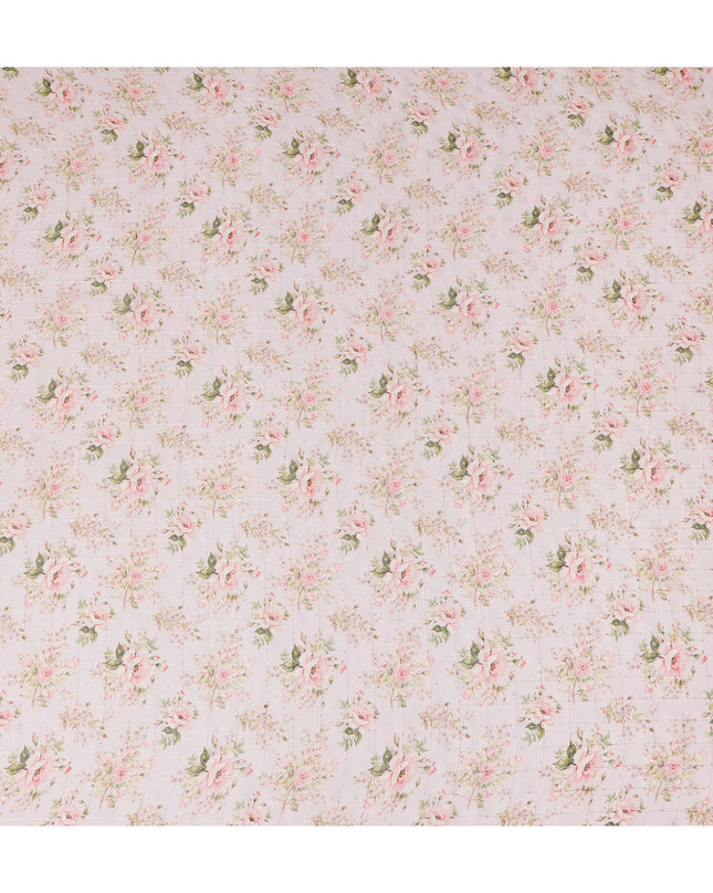 Pink Floral Bouquet Print Viscose Georgette Fabric Soft Lightweight Breathable Draping Material for Dresses Scarves Blouses Craft Sewing Fabric 110 Cms Width Made in India-D28215