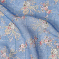 Dusty Blue Vintage Floral Bouquet Print Viscose Georgette Fabric Soft Lightweight Flowing Dressmaking Sewing Material Delicate Botanical Printed Fabric 110 Cms Width Made in India-D28235 - Regal Fabrics