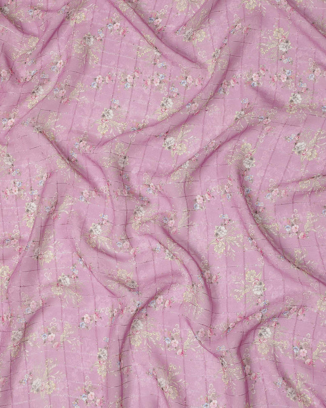 Pink Delicate Ditsy Floral Bouquet Print Viscose Georgette Fabric Soft Lightweight Flowing Dressmaking Sewing Material Botanical Flower Printed Fabric 110 Cms Width Made in India-D28223