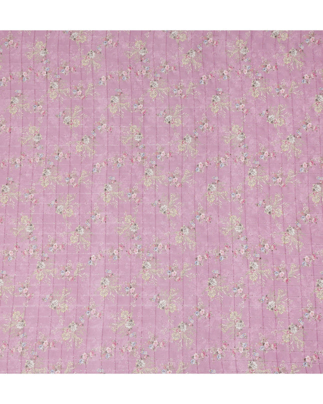 Pink Delicate Ditsy Floral Bouquet Print Viscose Georgette Fabric Soft Lightweight Flowing Dressmaking Sewing Material Botanical Flower Printed Fabric 110 Cms Width Made in India-D28223