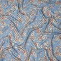 Blue Vintage Floral Garden Print Viscose Georgette Fabric Soft Lightweight Flowing Dressmaking Sewing Material Botanical Flower Printed Fabric 110 Cms Width Made in India-D28231 - Regal Fabrics