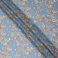 Blue Vintage Floral Garden Print Viscose Georgette Fabric Soft Lightweight Flowing Dressmaking Sewing Material Botanical Flower Printed Fabric 110 Cms Width Made in India-D28231 - Regal Fabrics