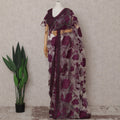 Wine Red Pure Silk Organza Saree 110cm