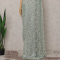 Aqua Mint French Chantilly Lace Saree 5.5m