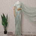 Aqua Mint French Chantilly Lace Saree 5.5m
