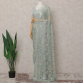 Aqua Mint French Chantilly Lace Saree 5.5m
