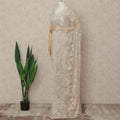 Beige French Metallic Chantilly Lace Saree
