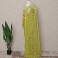 Chartreuse Lime Green French Chantilly Lace Saree 5.5m
