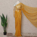 Marigold Yellow French Chantilly Lace Saree 5.5m