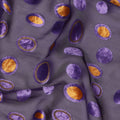 Purple Gold Velvet Polka Dot Sheer Synthetic Velvet Chiffon Fabric Textured Metallic Circle Designer Fashion Fabric 140 Cms Width India Origin-D28518
