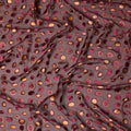 Wine Red Gold Velvet Polka Dot Sheer Synthetic Velvet Chiffon Fabric Textured Metallic Circle Designer Fashion Fabric 140 Cms Width India Origin-D28515