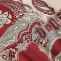 Ivory Red Paisley Ornate Printed Premium Italian Viscose Fabric Soft Smooth Breathable Drapey Dressmaking Fabric 150 Cms Width Italy Origin-D28654 Regal Fabrics