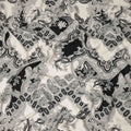 Ivory Black Paisley Ornate Printed Premium Italian Viscose Fabric Soft Smooth Breathable Drapey Dressmaking Fabric 150 Cms Width Italy Origin-D28653 Regal Fabrics