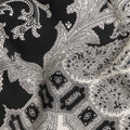 Ivory Black Paisley Ornate Printed Premium Italian Viscose Fabric Soft Smooth Breathable Drapey Dressmaking Fabric 150 Cms Width Italy Origin-D28653 Regal Fabrics