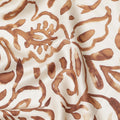 Ivory Brown Abstract Floral Printed Premium Italian Viscose Fabric Soft Smooth Breathable Drapey Dressmaking Fabric 150 Cms Width Italy Origin-D28645 Regal Fabrics