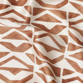 Ivory Brown Geometric Abstract Printed Premium Italian Viscose Fabric Soft Smooth Breathable Drapey Dressmaking Fabric 150 Cms Width Italy Origin-D28650 Regal Fabrics