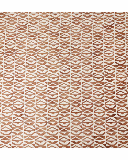 Ivory Brown Geometric Abstract Printed Premium Italian Viscose Fabric Soft Smooth Breathable Drapey Dressmaking Fabric 150 Cms Width Italy Origin-D28650 Regal Fabrics
