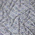 Ivory Blue Geometric Abstract Printed Premium Italian Viscose Fabric Soft Smooth Breathable Drapey Dressmaking Fabric 150 Cms Width Italy Origin-D28649 Regal Fabrics