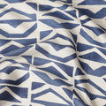 Ivory Blue Geometric Abstract Printed Premium Italian Viscose Fabric Soft Smooth Breathable Drapey Dressmaking Fabric 150 Cms Width Italy Origin-D28649 Regal Fabrics