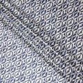 Ivory Blue Geometric Abstract Printed Premium Italian Viscose Fabric Soft Smooth Breathable Drapey Dressmaking Fabric 150 Cms Width Italy Origin-D28649 Regal Fabrics