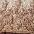 Beige Brown Paisley Floral Border Printed Premium Italian Viscose Fabric Soft Smooth Breathable Drapey Dressmaking Fabric 150 Cms Width Italy Origin-D28643 Regal Fabrics