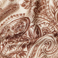 Beige Brown Paisley Floral Border Printed Premium Italian Viscose Fabric Soft Smooth Breathable Drapey Dressmaking Fabric 150 Cms Width Italy Origin-D28643 Regal Fabrics