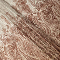 Beige Brown Paisley Floral Border Printed Premium Italian Viscose Fabric Soft Smooth Breathable Drapey Dressmaking Fabric 150 Cms Width Italy Origin-D28643 Regal Fabrics