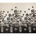 Ivory Black Brown Floral Border Printed Premium Italian Viscose Fabric Soft Smooth Breathable Drapey Dressmaking Fabric 150 Cms Width Italy Origin-D28647 Regal Fabrics