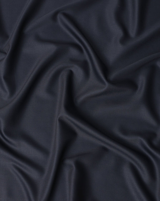 Midnight Navy Blue Premium Blended Poly Wool Suiting Fabric 150 Cm Width Smooth Finish Durable Breathable Wrinkle Resistant Fabric For Suits Blazers Trousers Formal Wear Made In India-D28862 Regal Fabrics