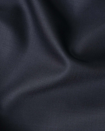 Midnight Navy Blue Premium Blended Poly Wool Suiting Fabric 150 Cm Width Smooth Finish Durable Breathable Wrinkle Resistant Fabric For Suits Blazers Trousers Formal Wear Made In India-D28862 Regal Fabrics