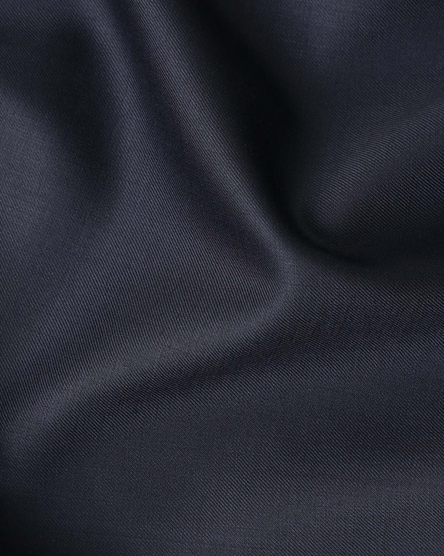 Midnight Navy Blue Premium Blended Poly Wool Suiting Fabric 150 Cm Width Smooth Finish Durable Breathable Wrinkle Resistant Fabric For Suits Blazers Trousers Formal Wear Made In India-D28862 Regal Fabrics