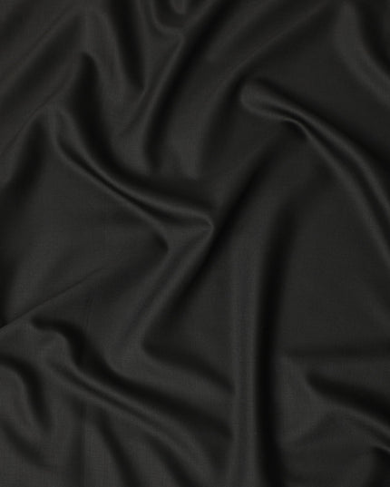 Charcoal Black Premium Blended Poly Wool Suiting Fabric 150 Cm Width Smooth Finish Durable Breathable Wrinkle Resistant Fabric For Suits Blazers Trousers Formal Wear Made In India-D28863 Regal Fabrics