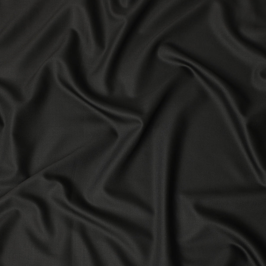 Charcoal Black Premium Blended Poly Wool Suiting Fabric 150 Cm Width Smooth Finish Durable Breathable Wrinkle Resistant Fabric For Suits Blazers Trousers Formal Wear Made In India-D28863 Regal Fabrics