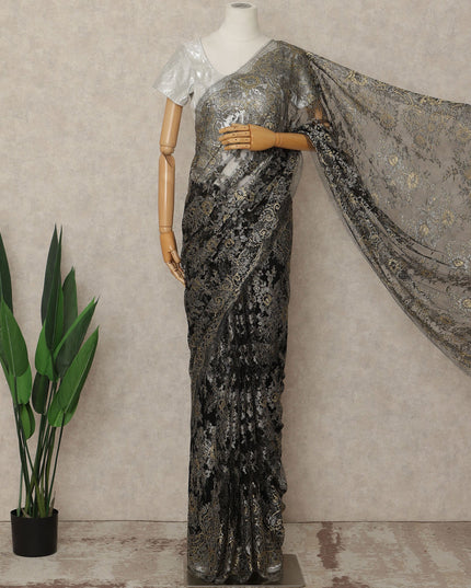 Multicolor French Metallic Chantilly Lace Saree