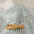 Blue French Metallic Chantilly Lace Saree