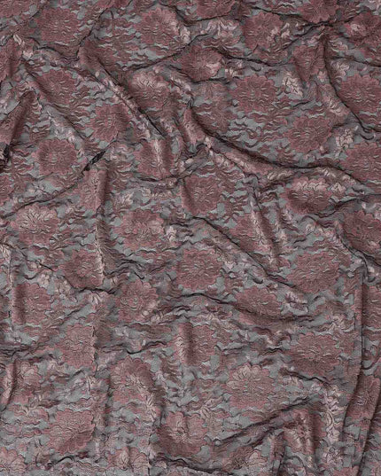 Dark Mauve Metallic Jacquard Fabric 110cm