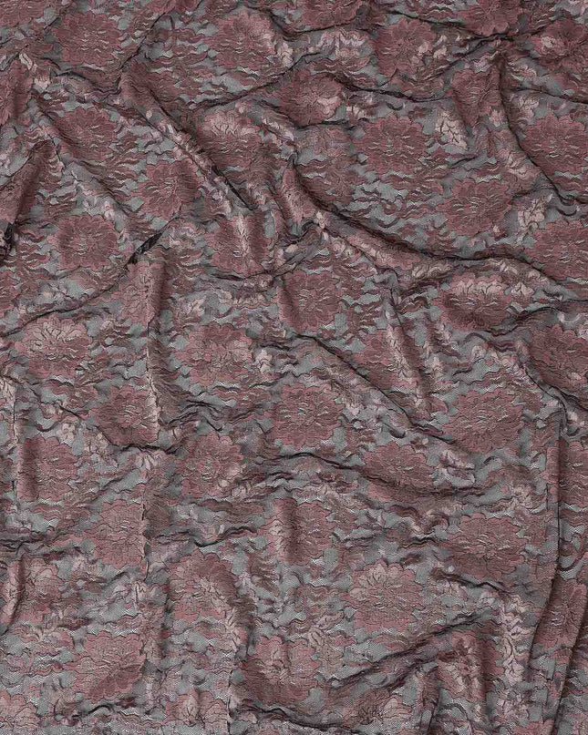 Dark Mauve Metallic Jacquard Fabric 110cm