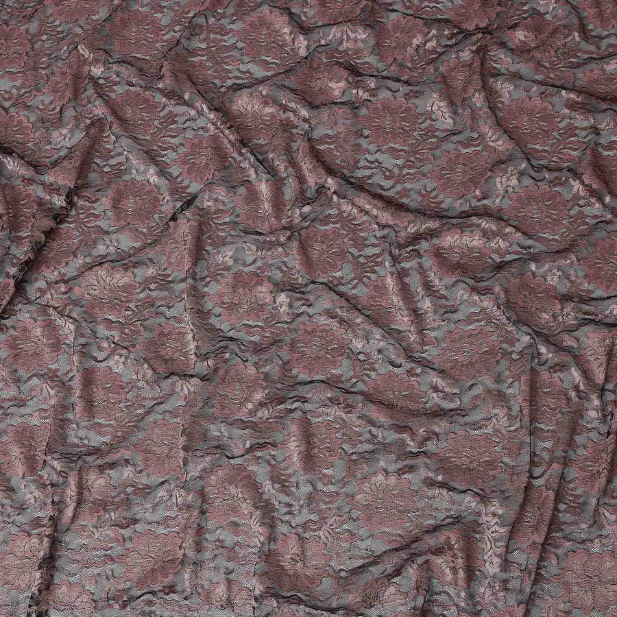 Dark Mauve Metallic Jacquard Fabric 110cm