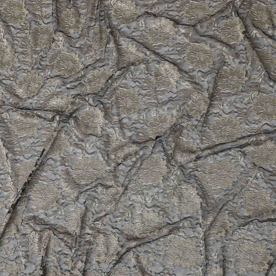 Beige Gold Metallic Jacquard Fabric 110cm