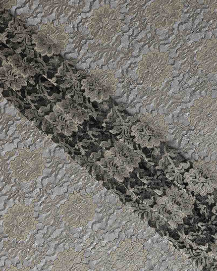 Beige Gold Metallic Jacquard Fabric 110cm